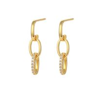 Fashion Long Chain Tassel Pendant Copper Inlaid Zircon Earrings sku image 1