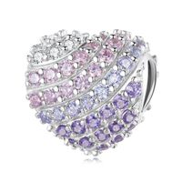 Casual Shiny Heart Shape Sterling Silver Inlay Zircon Jewelry Accessories sku image 9