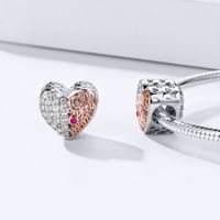 Casual Shiny Heart Shape Sterling Silver Inlay Zircon Jewelry Accessories main image 2
