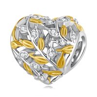 Casual Shiny Heart Shape Sterling Silver Inlay Zircon Jewelry Accessories sku image 4