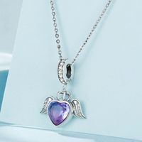 Casual Shiny Heart Shape Sterling Silver Inlay Zircon Jewelry Accessories main image 4
