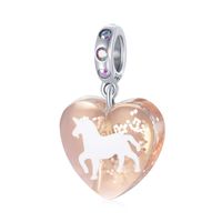 Casual Shiny Heart Shape Sterling Silver Inlay Zircon Jewelry Accessories sku image 1