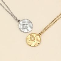Stainless Steel 18K Gold Plated IG Style Casual Plating Sun Flower Pendant Necklace main image 4