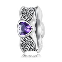 Casual Shiny Heart Shape Sterling Silver Inlay Zircon Jewelry Accessories sku image 1