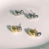 Wholesale Jewelry Sweet Simple Style Oval Alloy 14k Gold Plated White Gold Plated Plating Drop Earrings main image 5