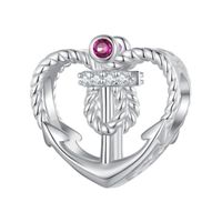 Casual Shiny Heart Shape Sterling Silver Inlay Zircon Jewelry Accessories sku image 3