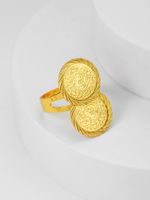 Simple Style Streetwear Coin Stainless Steel Copper Plating 18k Gold Plated Silver Plated Open Rings main image 7
