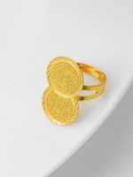Simple Style Streetwear Coin Stainless Steel Copper Plating 18k Gold Plated Silver Plated Open Rings main image 1