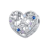 Casual Shiny Heart Shape Sterling Silver Inlay Zircon Jewelry Accessories sku image 5