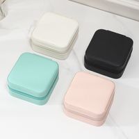 Fashion Solid Color Pu Leather Jewelry Boxes 1 Piece sku image 15