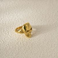 304 Stainless Steel 14K Gold Plated Exaggerated Funny Modern Style Plating Skull Rings main image 1