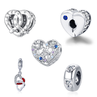 Casual Shiny Heart Shape Sterling Silver Inlay Zircon Jewelry Accessories main image 1