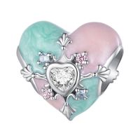 Casual Heart Shape Sterling Silver Inlay Zircon Jewelry Accessories sku image 4