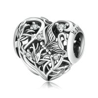 غير رسمي شكل القلب الفضة الاسترليني ترصيع الزركون اكسسوارات المجوهرات sku image 1