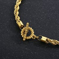 Stainless Steel 18K Gold Plated Retro Streetwear Plating Solid Color Necklace main image 8