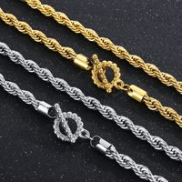 Stainless Steel 18K Gold Plated Retro Streetwear Plating Solid Color Necklace main image 1