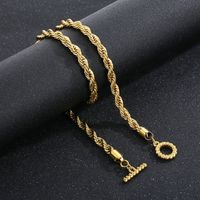 Stainless Steel 18K Gold Plated Retro Streetwear Plating Solid Color Necklace main image 6