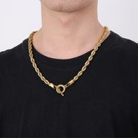 Stainless Steel 18K Gold Plated Retro Streetwear Plating Solid Color Necklace main image 3