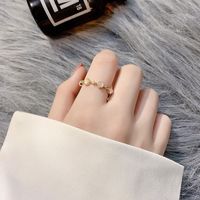 Basic Commute Korean Style Solid Color Opal Alloy Wholesale Open Rings main image 2