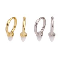 1 Pair Simple Style Printing Plating Sterling Silver White Gold Plated Gold Plated Earrings main image 1