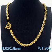 Stainless Steel 18K Gold Plated Retro Streetwear Plating Solid Color Necklace sku image 6
