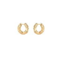 1 Paire Décontractée Commuer Cercle Placage Le Cuivre Plaqué Or 18k Des Boucles D'oreilles main image 3