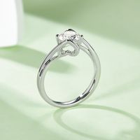 Elegant Romantic Shiny Geometric Sterling Silver Gra Inlay Moissanite White Gold Plated Rings main image 4