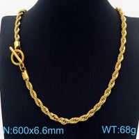 Stainless Steel 18K Gold Plated Retro Streetwear Plating Solid Color Necklace sku image 5
