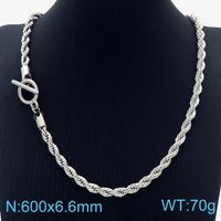 Stainless Steel 18K Gold Plated Retro Streetwear Plating Solid Color Necklace sku image 4