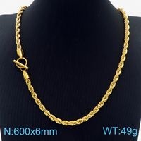 Stainless Steel 18K Gold Plated Retro Streetwear Plating Solid Color Necklace sku image 2