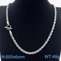 Acier Inoxydable Plaqué Or 18K Rétro Vêtement De Rue Placage Couleur Unie Collier sku image 1