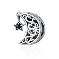 Casual Shiny Star Moon Sterling Silver Inlay Zircon Jewelry Accessories sku image 1