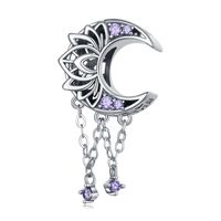 Casual Shiny Star Moon Sterling Silver Inlay Zircon Jewelry Accessories sku image 3