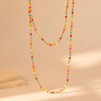 Wholesale Jewelry Vintage Style Simple Style Color Block Seed Bead Beaded Plating Long Necklace main image 5