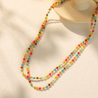 Großhandel Schmuck Vintage-Stil Einfacher Stil Farbblock Saatperle Perlen Überzug Lange Halskette main image 4