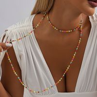 Großhandel Schmuck Vintage-Stil Einfacher Stil Farbblock Saatperle Perlen Überzug Lange Halskette main image 6