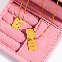 201 Stainless Steel 304 Stainless Steel Titanium Steel Gold Plated Casual Simple Style Plating Letter Pendant Necklace main image 7