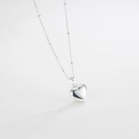 Simple Style Heart Shape Silver Plating Pendant Necklace 1 Piece sku image 1