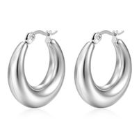 Fashion Solid Color Stainless Steel Plating Earrings 1 Pair sku image 1