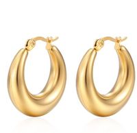 Fashion Solid Color Stainless Steel Plating Earrings 1 Pair sku image 2