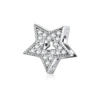 Casual Shiny Star Moon Sterling Silver Inlay Zircon Jewelry Accessories sku image 2