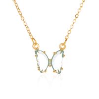Simple Style Butterfly Artificial Crystal Alloy Plating Women's Necklace sku image 4
