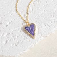Simple Style Heart Shape Copper 14k Gold Plated Zircon Pendant Necklace In Bulk main image 6