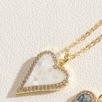 Simple Style Heart Shape Copper 14k Gold Plated Zircon Pendant Necklace In Bulk main image 5