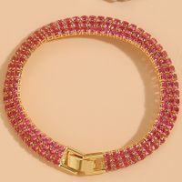 Simple Style Solid Color Copper Plating Inlay Zircon 14k Gold Plated Bracelets sku image 7