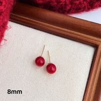 Simple Style Pearl Alloy Stoving Varnish Artificial Pearls Women's Ear Studs 1 Pair sku image 5