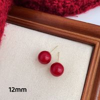 Simple Style Pearl Alloy Stoving Varnish Artificial Pearls Women's Ear Studs 1 Pair sku image 16