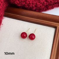 Simple Style Pearl Alloy Stoving Varnish Artificial Pearls Women's Ear Studs 1 Pair sku image 10