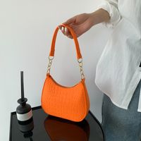 Women's Small All Seasons Suede Solid Color Basic Shell Zipper Shoulder Bag Underarm Bag main image 3