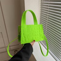Women's Medium Suede Solid Color Basic Square Magnetic Buckle Shoulder Bag Handbag Crossbody Bag sku image 5